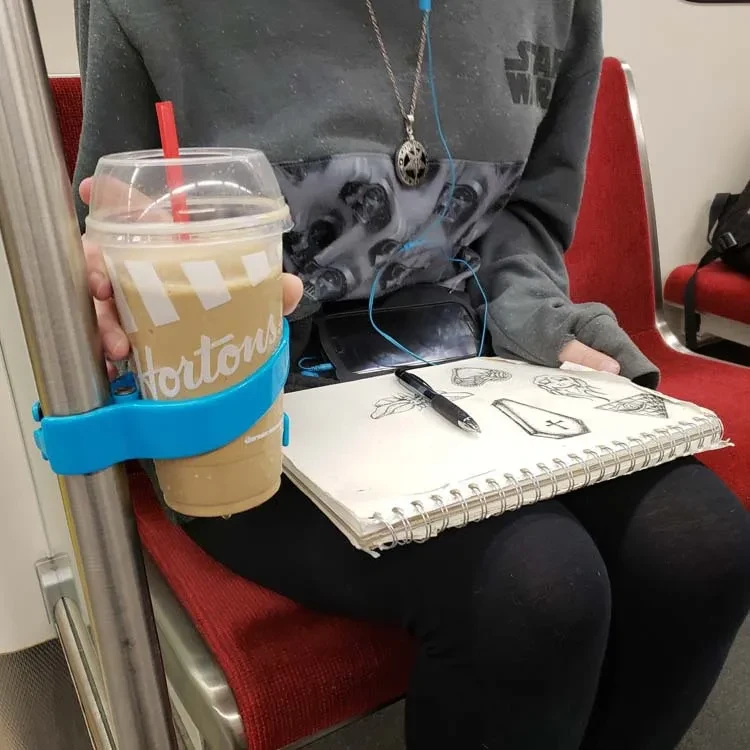 Commuter Cup Holder Clip | Portable Drink Holder for Travel & Office