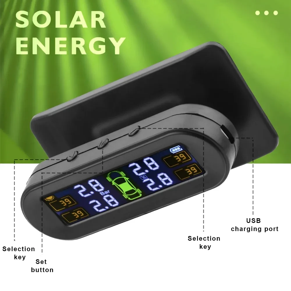 Wireless Solar TPMS Smart Tire Pressure Monitoring System