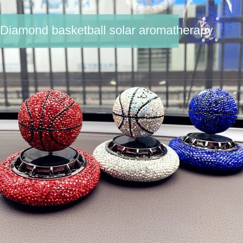 Diamond Solar Car Perfume Rotating Ball Ornament for Dashboard