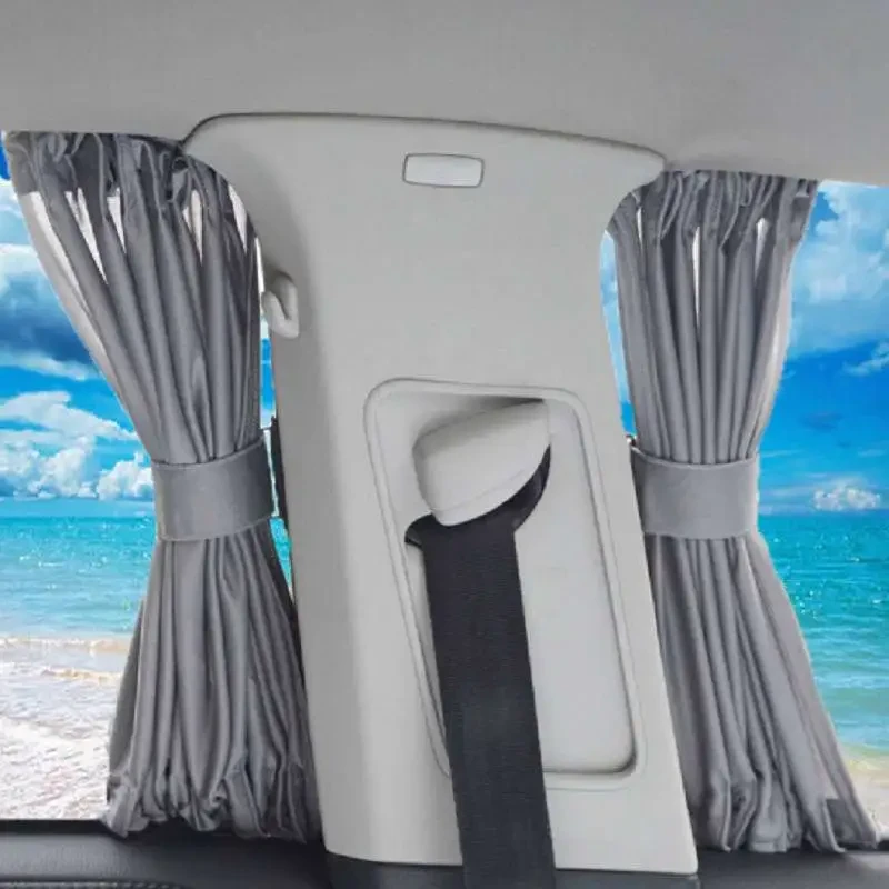 Car Window Sunshade Curtains – UV Protection Cotton Polyester Set