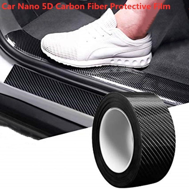 5D Carbon Fiber Car Door Sill Protector Strip β Anti-Scratch Bumper Film