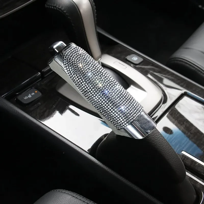Luxury Diamond Handbrake Cover Set for Car Interior Decoration