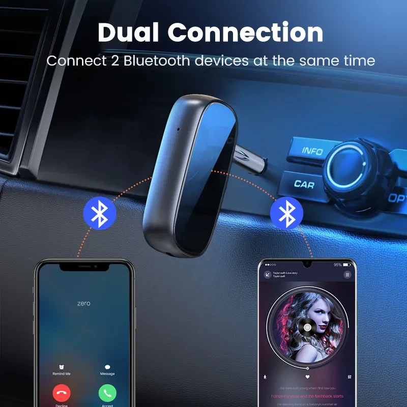 Car AUX Bluetooth 5.0 Receiver with HiFi aptX Audio