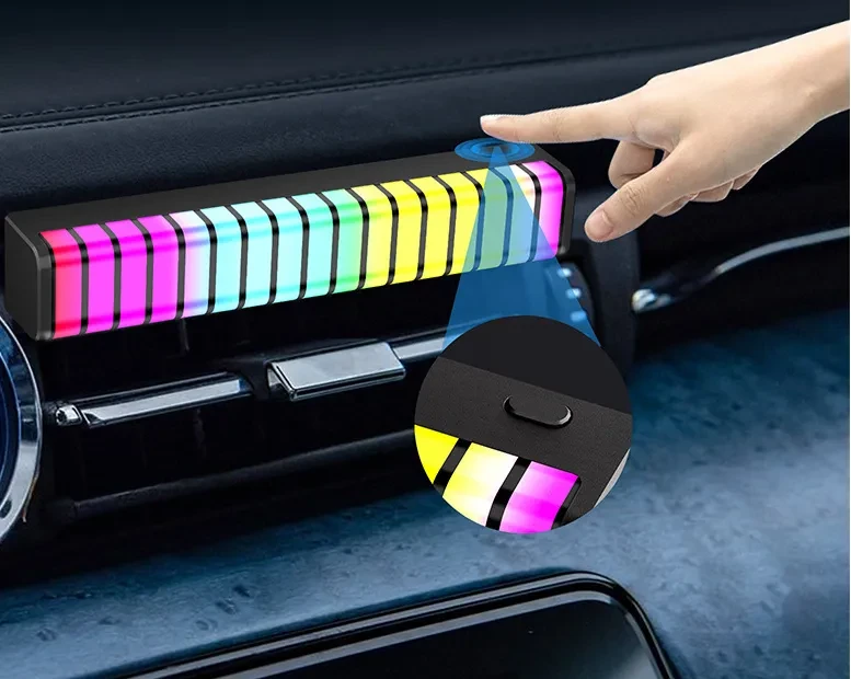 Voice-Activated Car Rhythm Light – Music Sync Mood LED