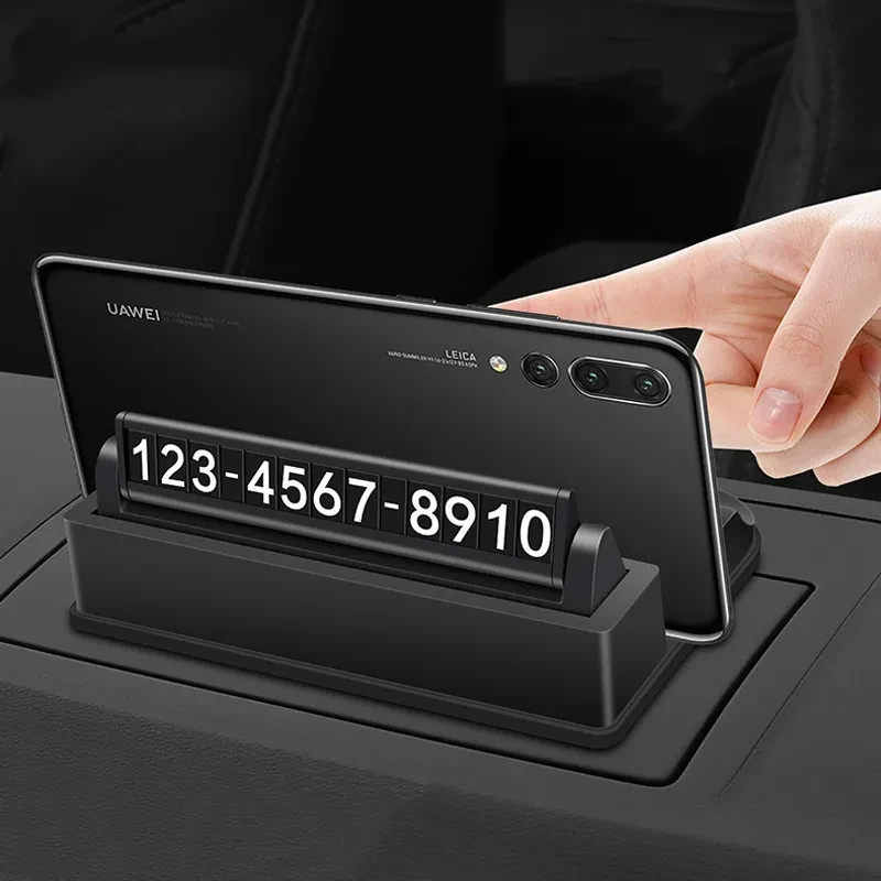 Multifunctional Car Phone Holder with Hidden Parking Number Sign