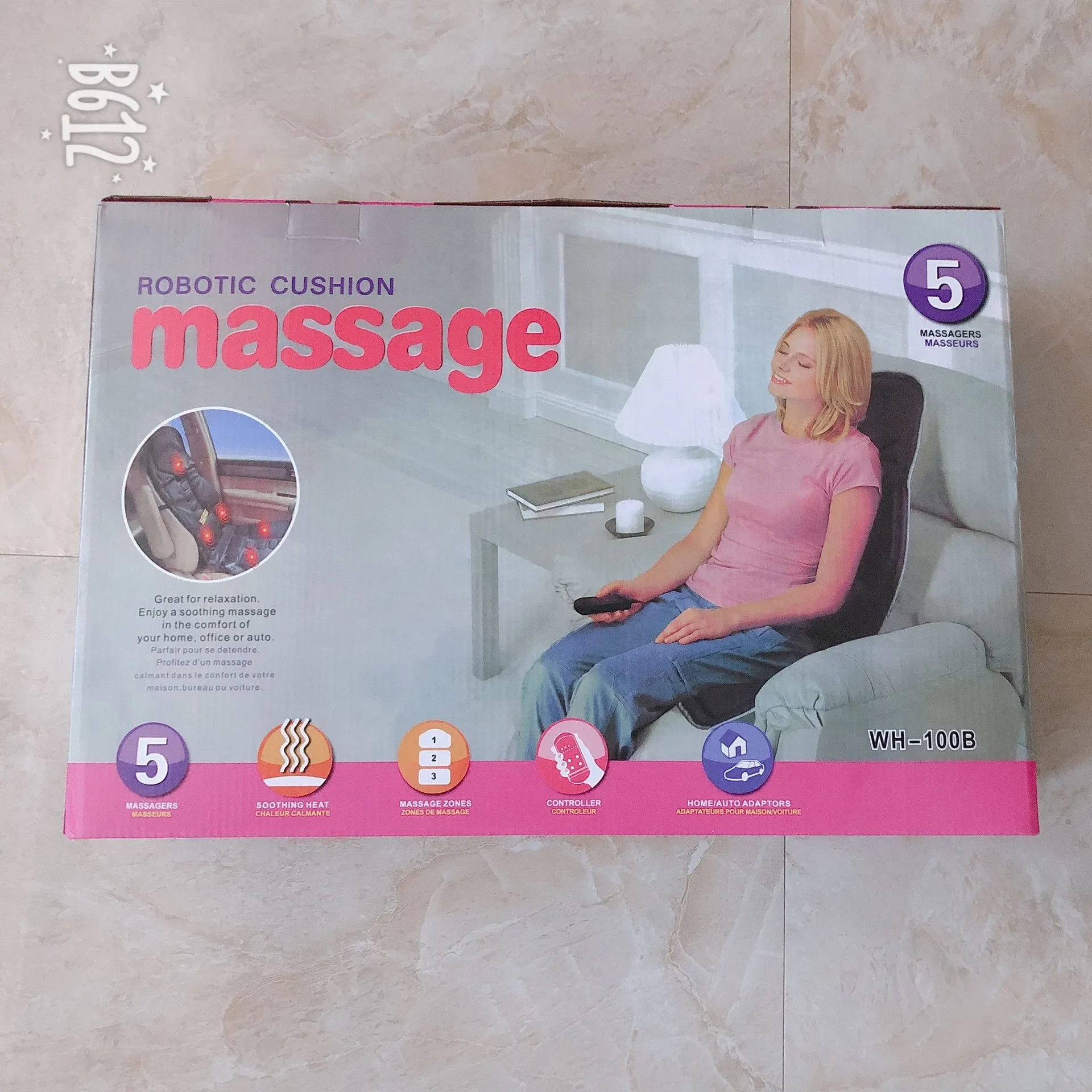 RejuvaFlex Full Body Massage Cushion – 7-Head Rechargeable Chair Pad