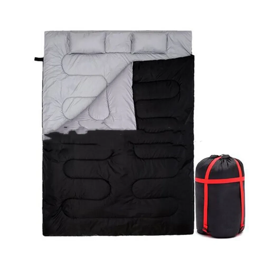 TrailNest Double Camping Sleeping Bag – Thickened 2-Person with Pillow