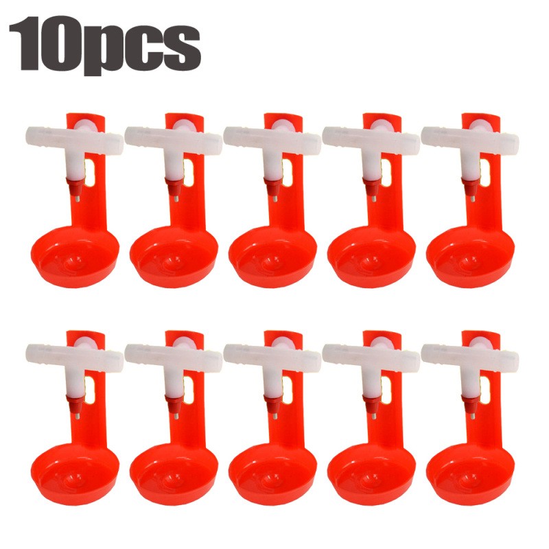 Three-Way Automatic Chicken Waterer with Spring Nipple 10 Pack