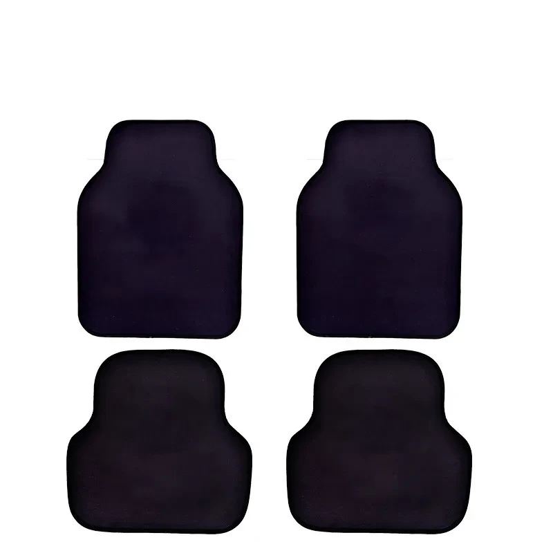 Simple Stylish Polyester Car Mat Easy to Clean Black Blue
