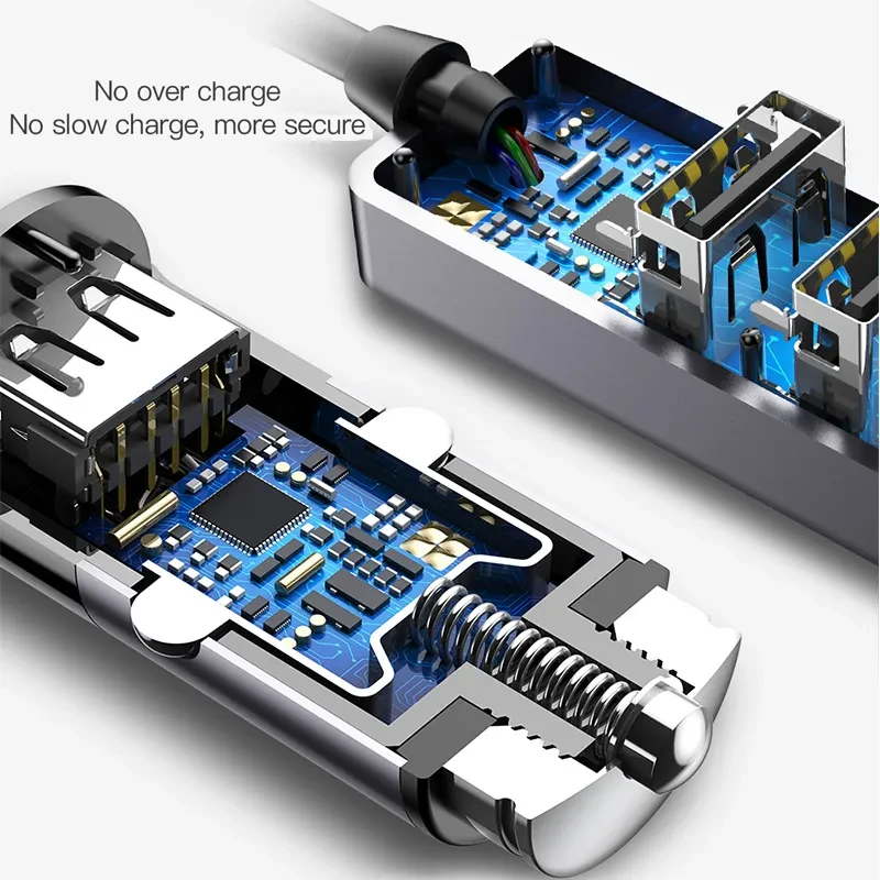Baseus Multi-Function 4USB Car Charger With Cable