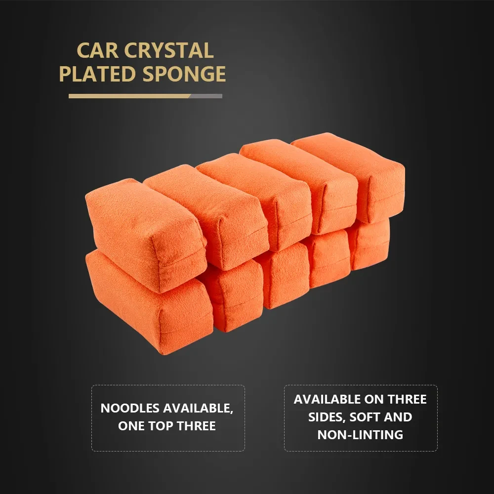 Crystal Plated Car Care Sponge Block 10PCS Flannelette Cleaning