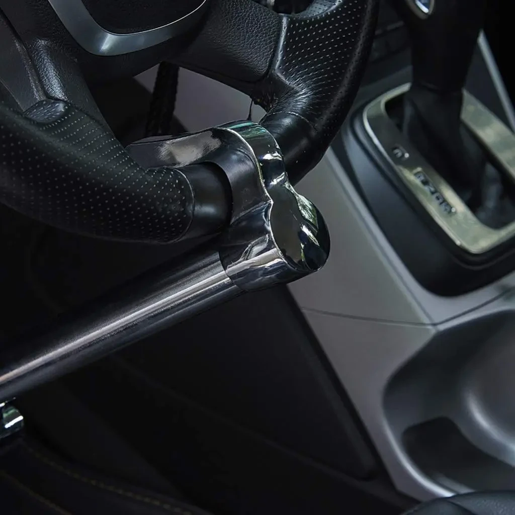 Heavy-Duty Telescopic Car Steering & Clutch Anti-Theft Lock