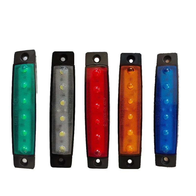 6-LED Truck Side Marker Lights – Red & Green Strip Set