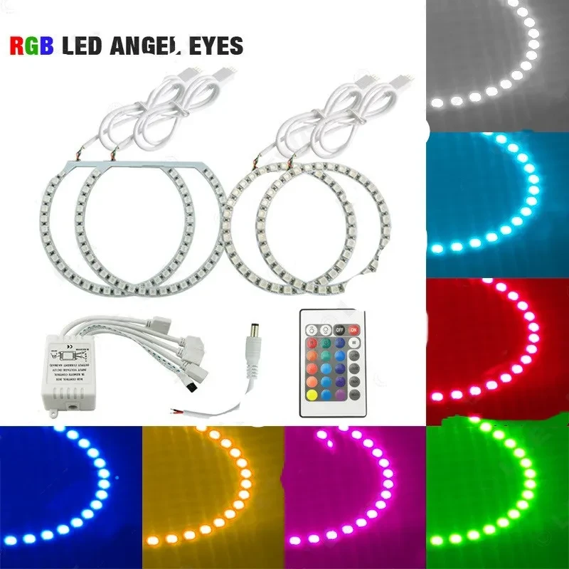 RGB Remote-Controlled Car Angel Eye LED Rings β Fog & DRL Lights