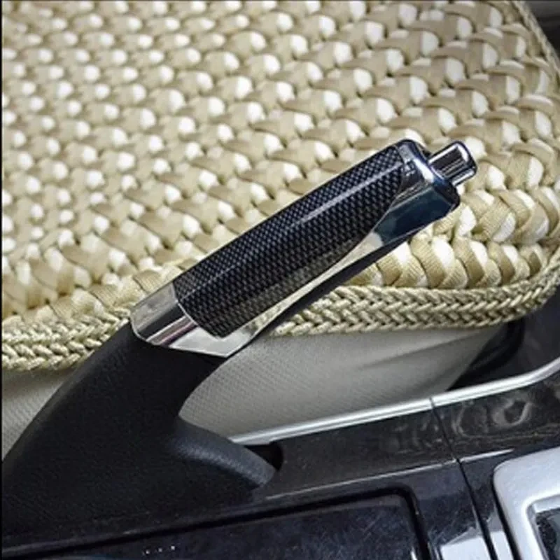 Carbon-Style Handbrake Cover – PU Decorative Car Interior Accent