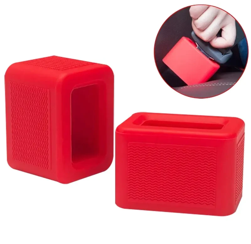Silicone Car Seat Belt Clip for Child & Elder Safety β Red/Blue