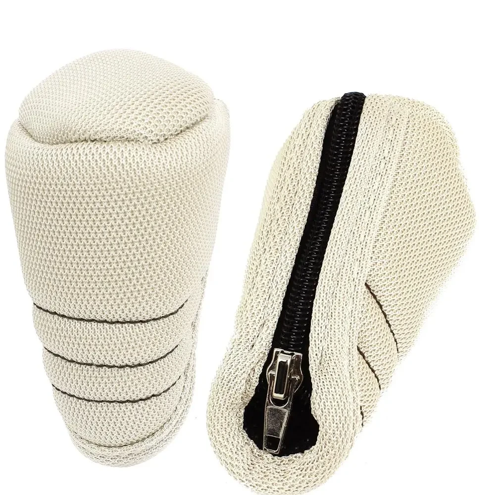 Ribbed Fabric Car Shift Knob Cover – Soft Zippered Protection
