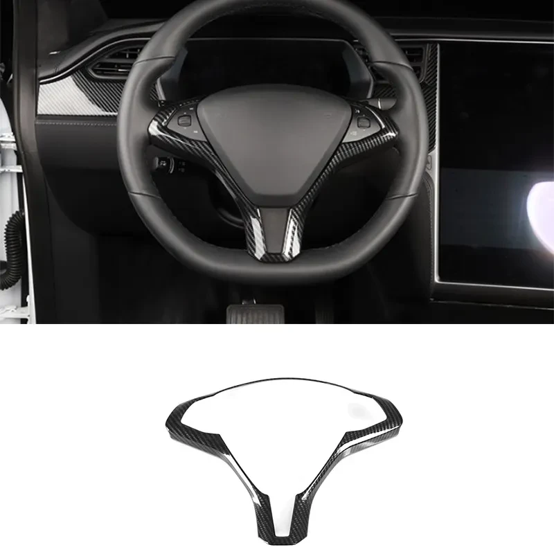 Luxury Tesla Wheel Button Cover – Sporty Interior Accent Frame