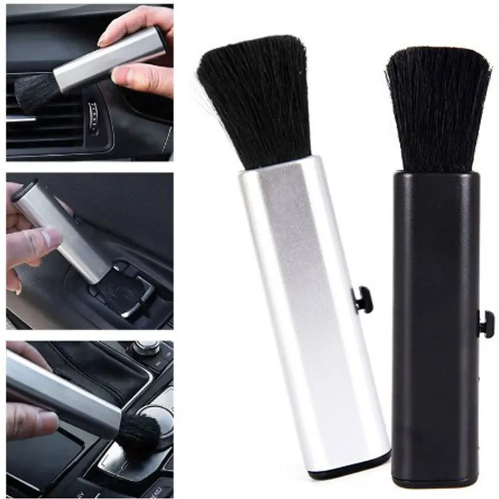 Telescopic Dust Cleaning Brush with Soft Wool Bristles β Compact