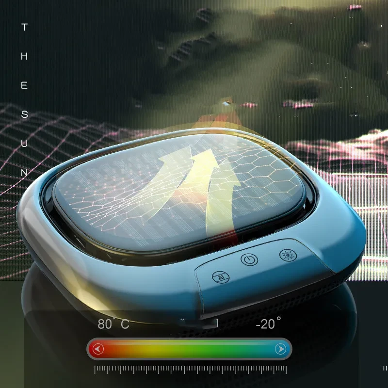 Solar-Powered Car Air Purifier with Anion & UVC Sterilization