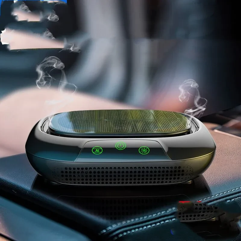 Solar-Powered Car Air Purifier with Anion & UVC Sterilization
