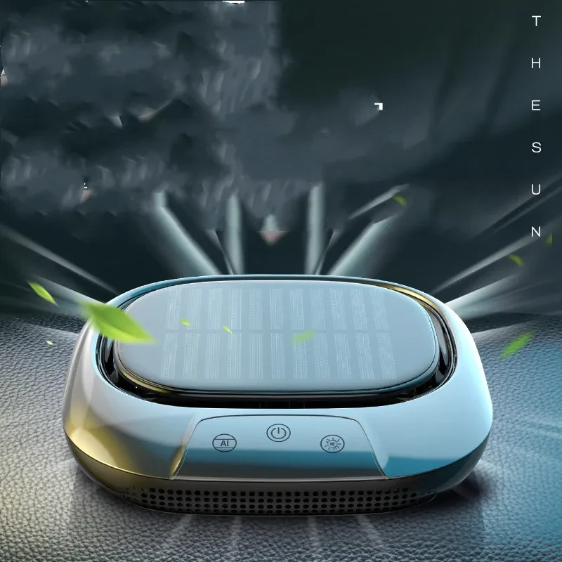 Solar-Powered Car Air Purifier with Anion & UVC Sterilization
