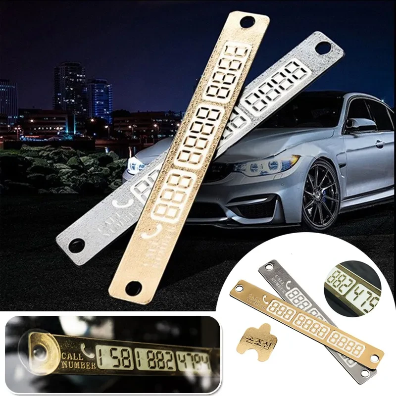 Luminous Car Temporary Stop Sign – Gold & Silver Parking Aid