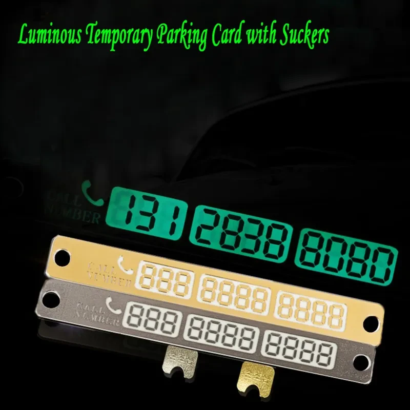 Luminous Car Temporary Stop Sign – Gold & Silver Parking Aid