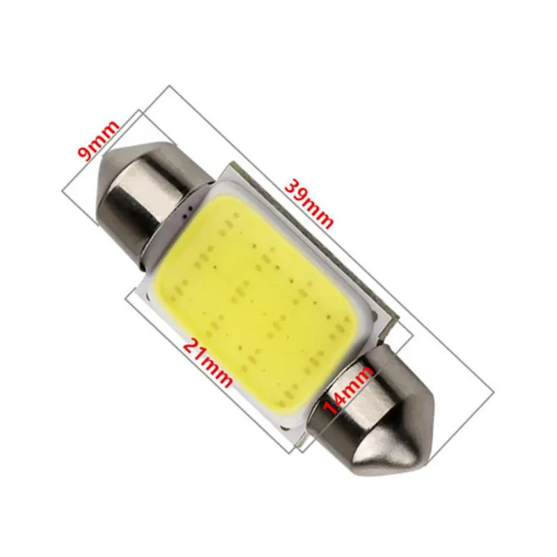 COB LED Double Tip Car Reading Light 41mm 42mm White 12V