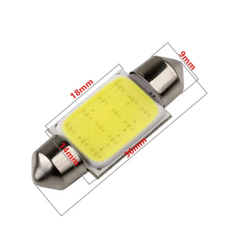 COB LED Double Tip Car Reading Light 41mm 42mm White 12V