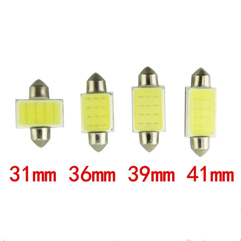 COB LED Double Tip Car Reading Light 41mm 42mm White 12V