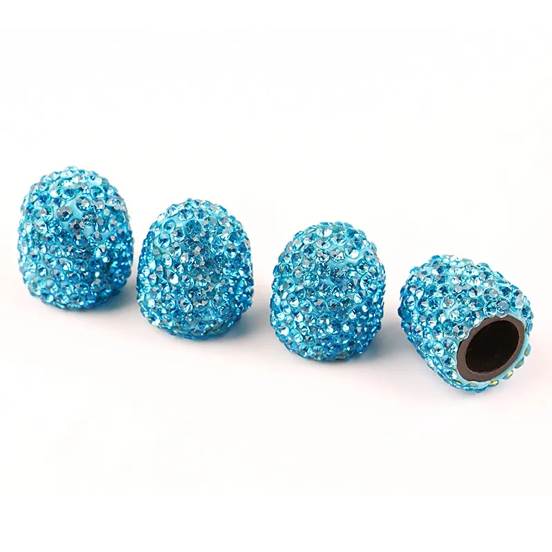Crystal Tire Valve Caps 4-Pack Polymer Clay Decorative Car Accessory