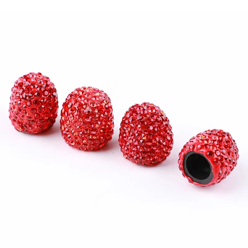 Crystal Tire Valve Caps 4-Pack Polymer Clay Decorative Car Accessory