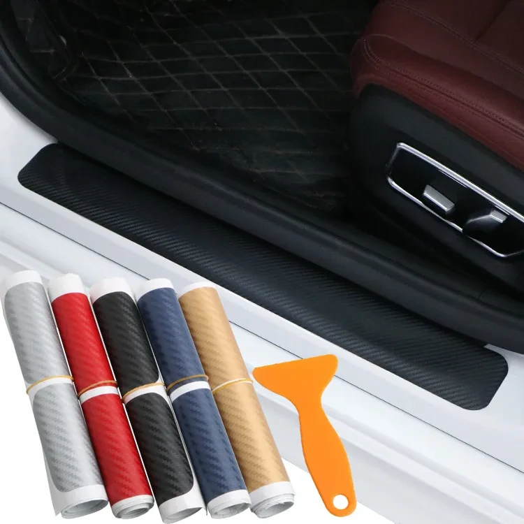 3D Carbon Fiber Car Door Edge Protector Sticker Anti-Scratch Pad