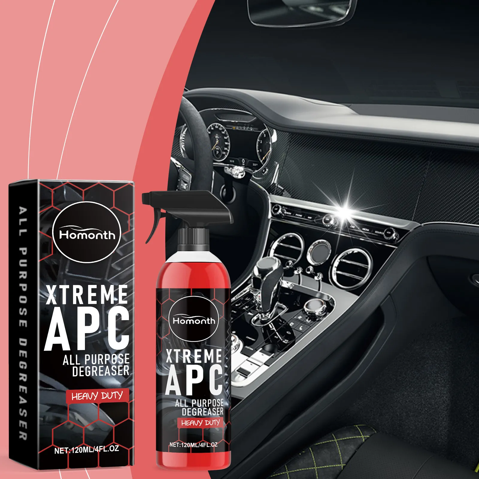 Car Fabric and Steering Cleaner – Interior and Exterior Stain Removal