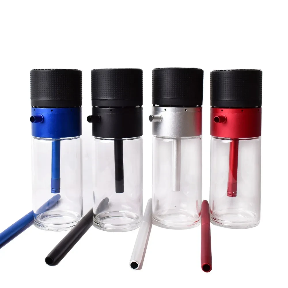 Mini Aluminum Smoking Cup with Modern Multi-Color Glass Design