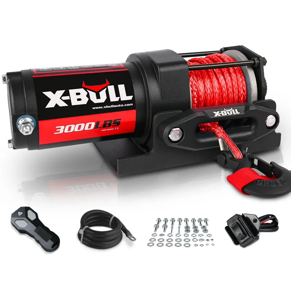 X-Bull 3000lb Electric Winch with Nylon Rope – Off-Road Rescue Tool