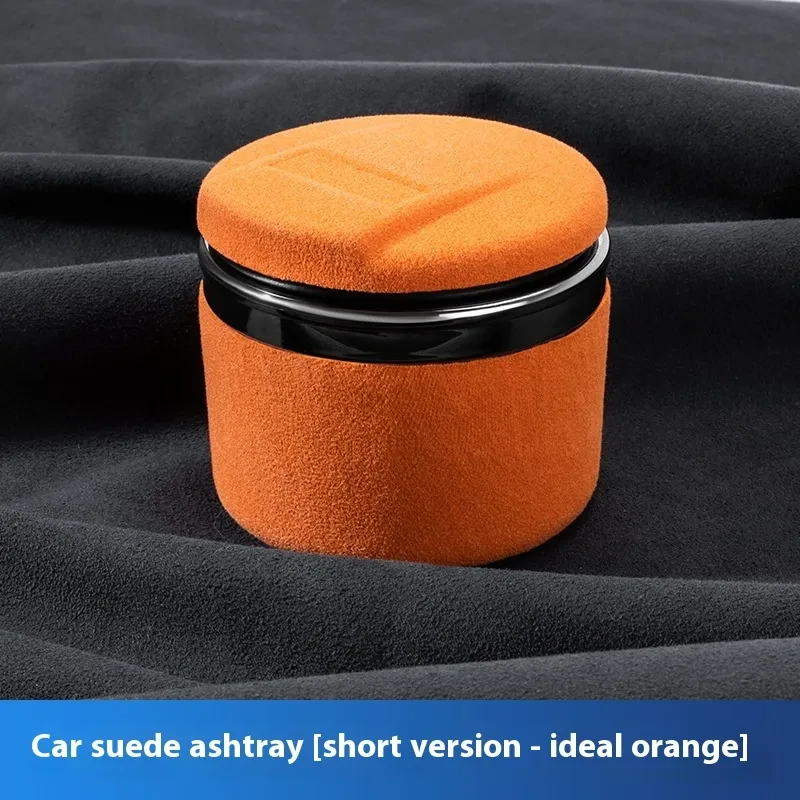 Ceramic Luminous Anti-Ash Car Ashtray with Suede Finish