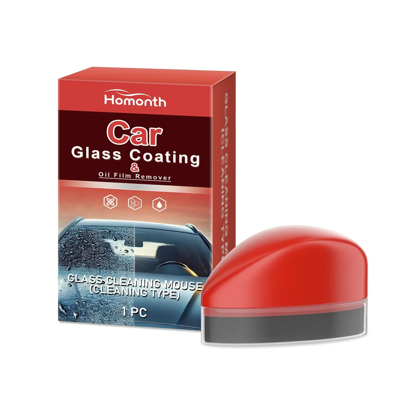Homonth Car Glass Cleaning Mouse for Smooth Coating & Oil Removal