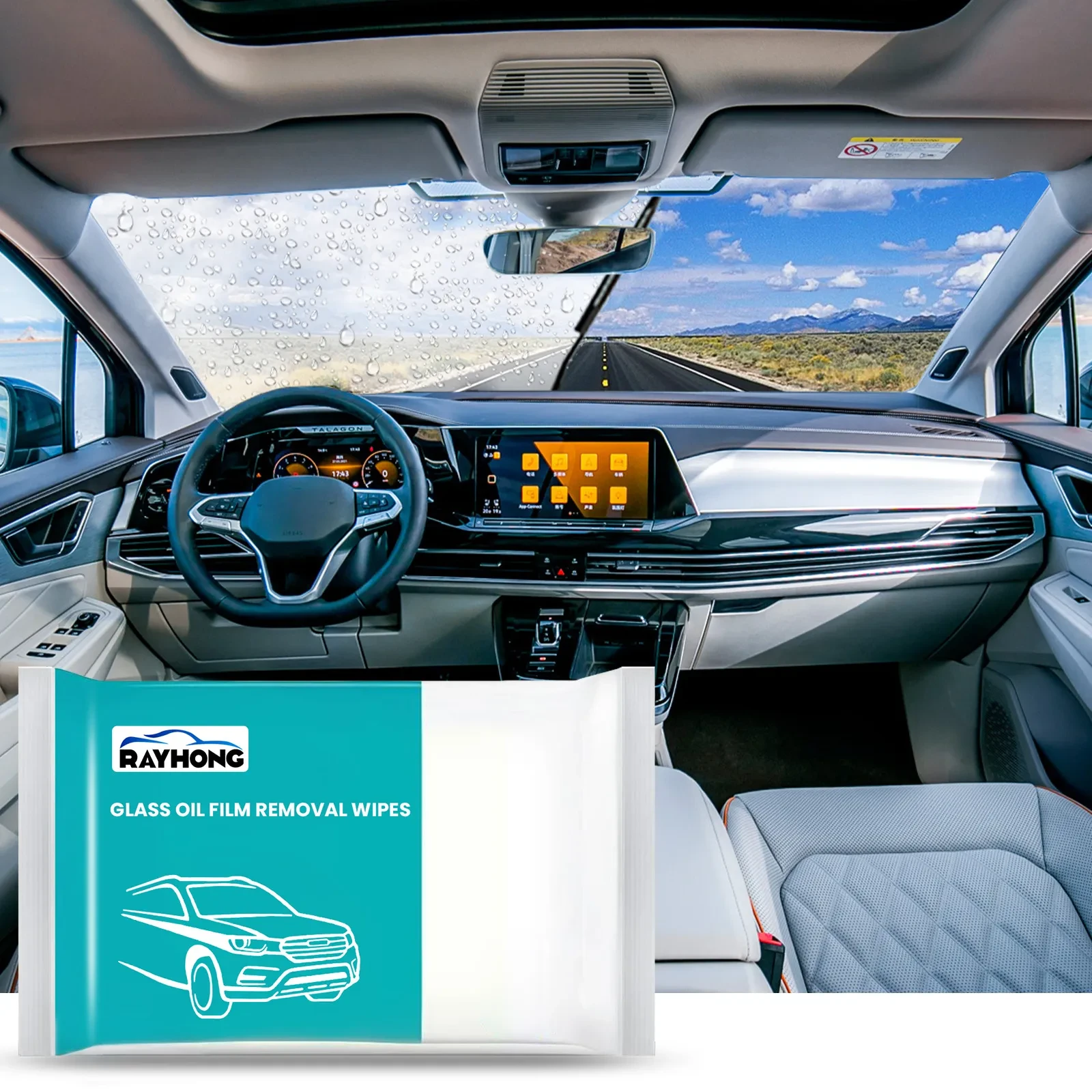 RayHong Glass Oil Film Removing Wet Wipes for Clear Defogging