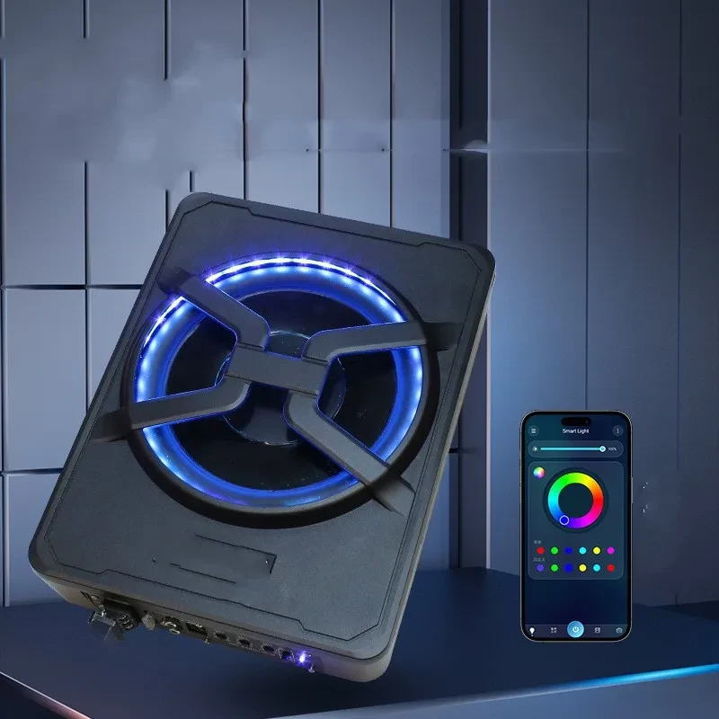 800W Flat Car Subwoofer with Powerful Bass & LED Lighting Options