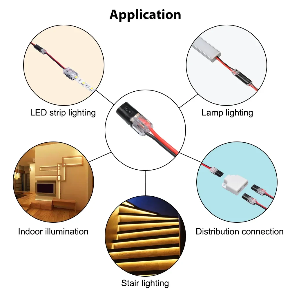 Transparent H-Type Press-Terminal Buckles – 10 Pcs Strip-Free