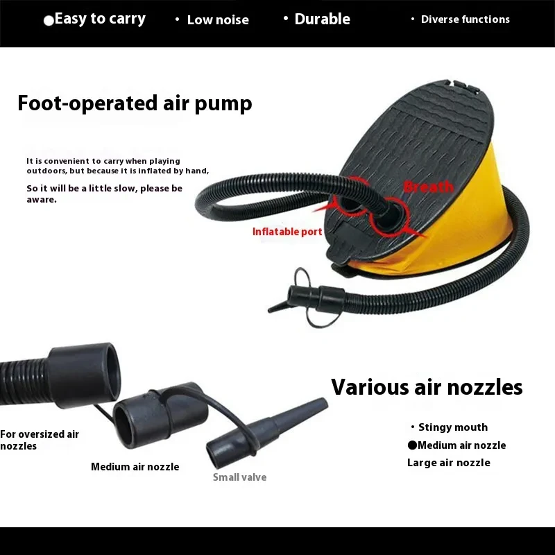 Hands-Free Pedal Air Pump for Bikes, Cars & Sports Gear