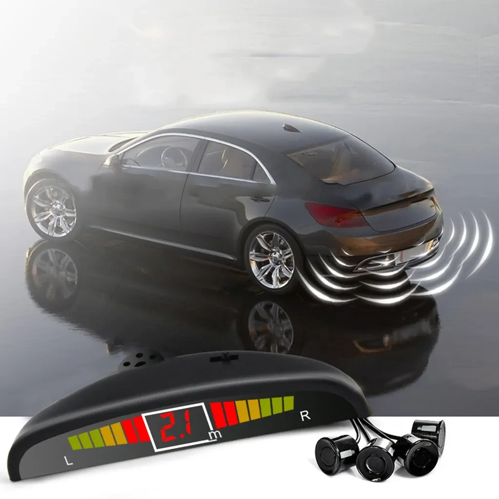 Car LED Parking Sensor with Buzzer 4-Probe System for Safe Parking