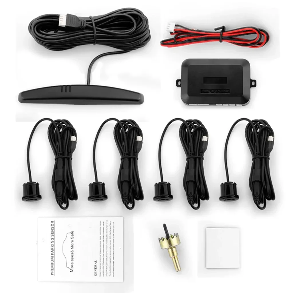 Car LED Parking Sensor with Buzzer 4-Probe System for Safe Parking