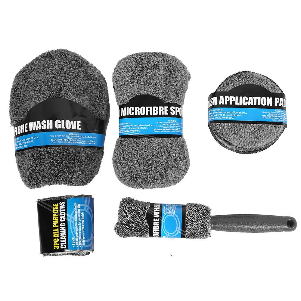 Complete Auto Care Wash Kit with Premium Fiber Cleaning Tools