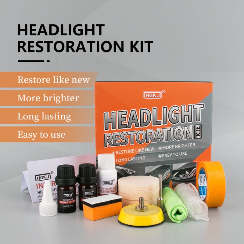 HGKJ Headlight Restoration Kit – Scratch & Yellowing Remover