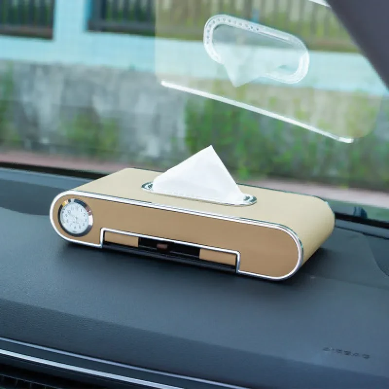 Luxury Car Tissue Box & Mobile Phone Holder in Premium Leather