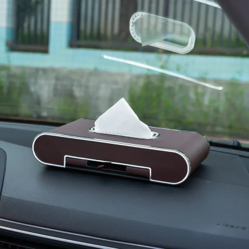 Luxury Car Tissue Box & Mobile Phone Holder in Premium Leather