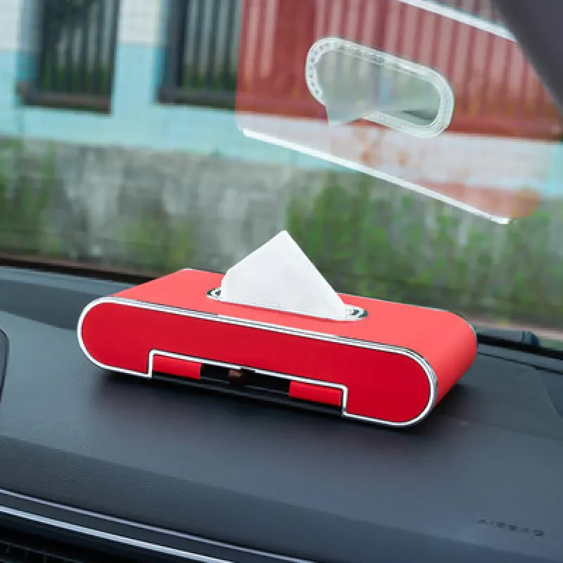 Luxury Car Tissue Box & Mobile Phone Holder in Premium Leather